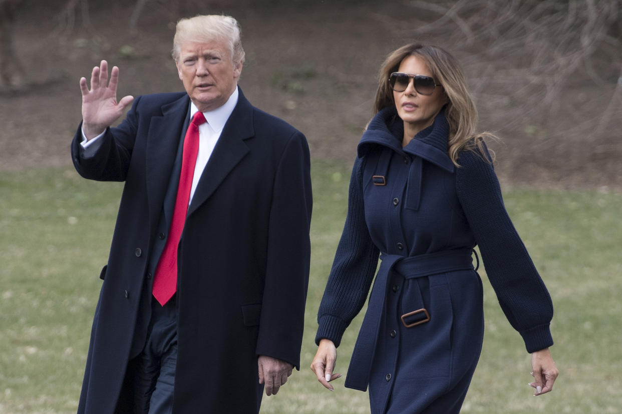 President Trump, pictured with first lady Melania Trump, has declared April National Sexual Assault Awareness Month. (Photo: Getty Images)