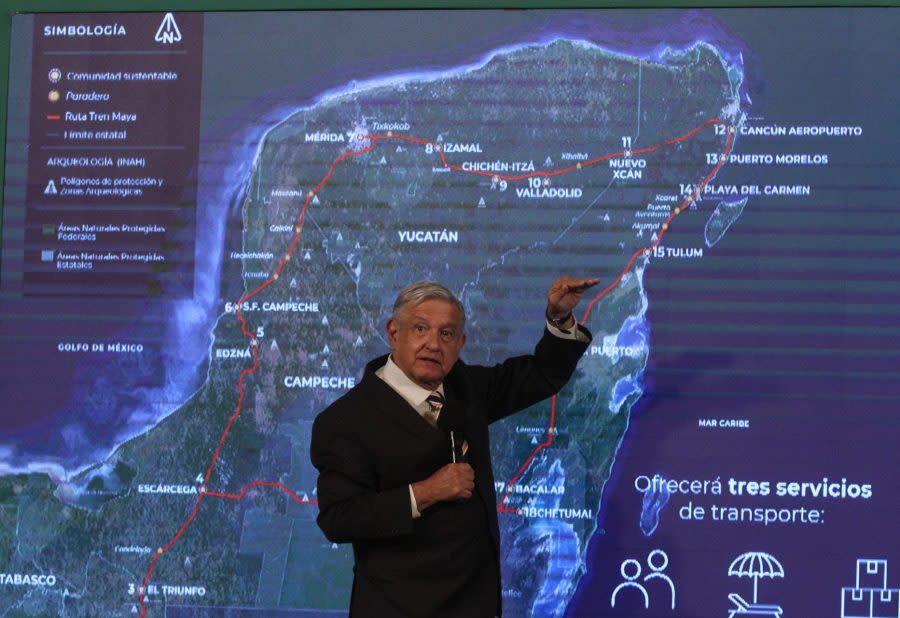 AMLO hablando del tren Maya