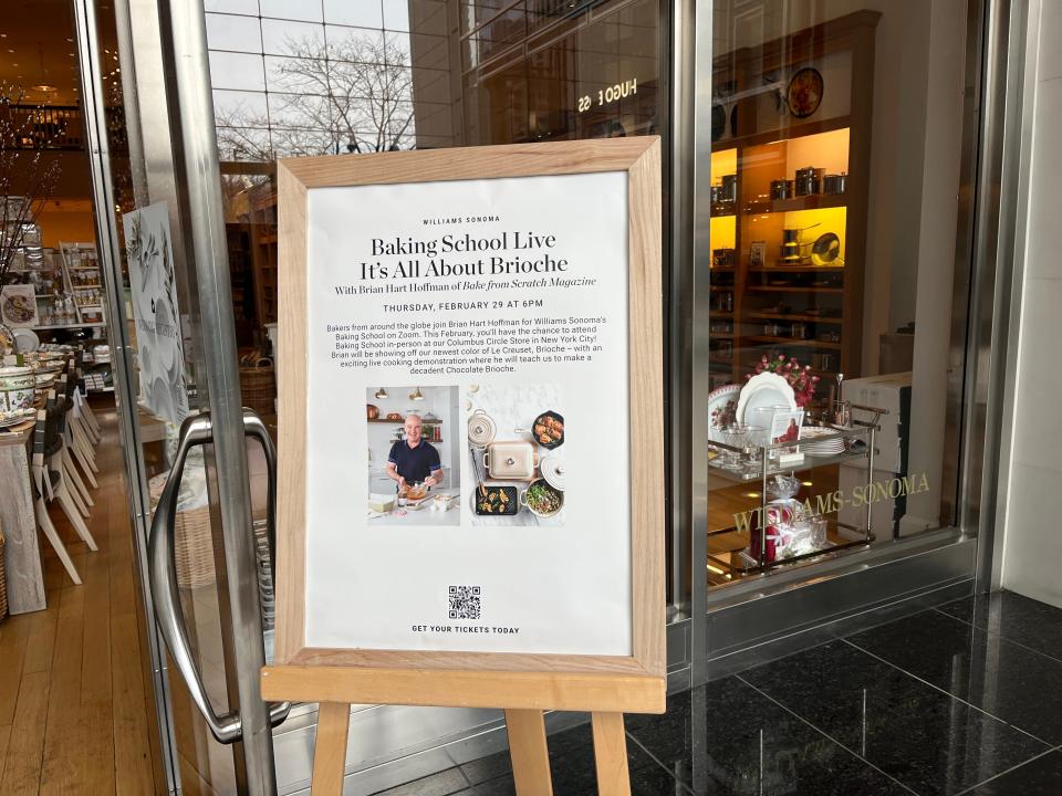 Events advertised at Williams Sonoma.