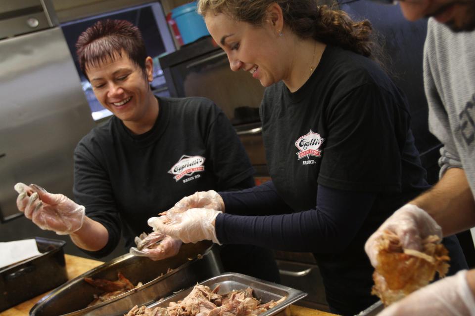 The Capriotti's Bobbie sandwich, made with slow-roasted turkey, cranberry sauce, handmade stuffing and mayonnaise on a fresh roll, was introduced 47 years ago when the chain's first location opened in Wilmington.