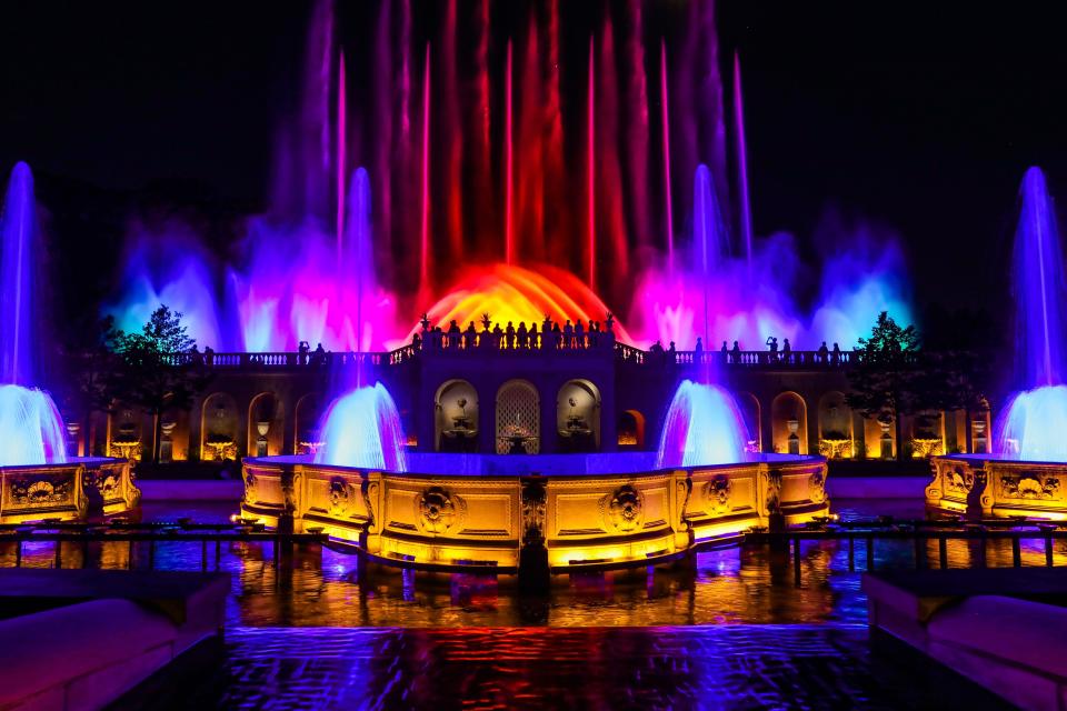 Illuminated Fountain Performances at Longwood Gardens are paired with a variety of music from the Beatles to hip-hop. The attraction ends Oct. 30.