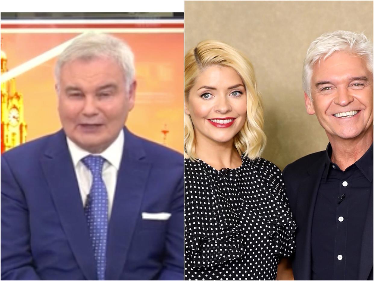 (Left to right) Eamonn Holmes, Phillip Schofield and Holly Willoughby (GB News/Getty Images)