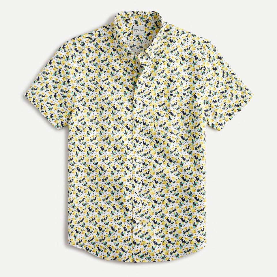 Short-Sleeve Linen Shirt in Print
