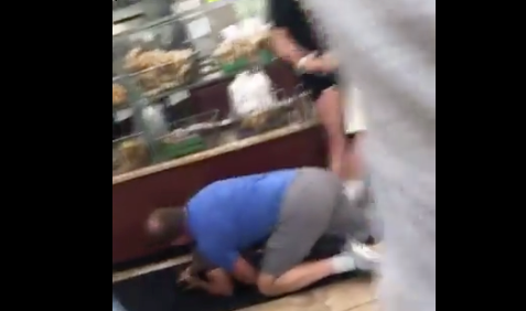 New York bagel store tantrum man. Source: Olivia Bradley / Twitter