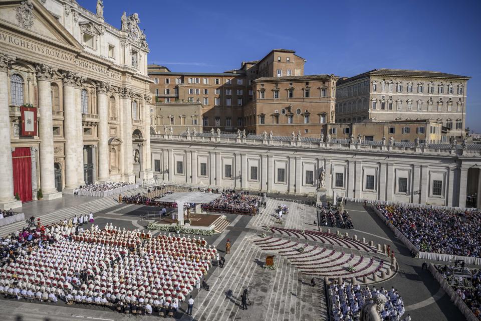 A general view shows St. Peter's Square during the Holy Mass with the College of Cardinals for the Opening of the XVI Ordinary General Assembly of the Synod of Bishops on October 04, 2023 in Vatican City, Vatican.  / Credit: / Getty Images