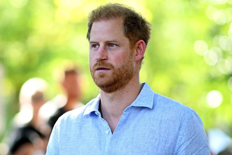 <p>Lukas Schulze/Getty Images</p> Prince Harry at the Invictus Games in Dusseldorf, Germany in September 