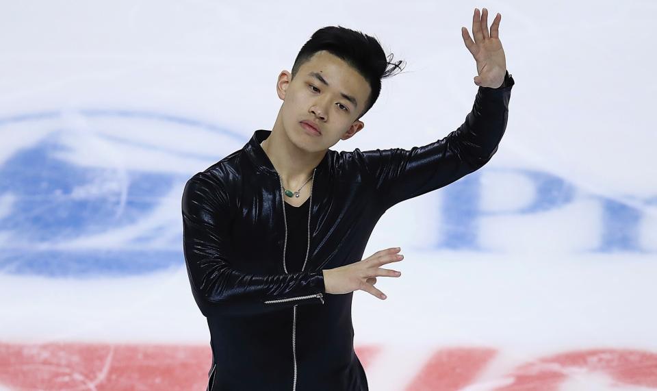 Jimmy Ma turned heads with his music selection at the U.S. Figure Skating Nationals. (AP)