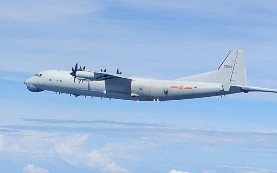 A Chinese Y-8 Anti-Submarine Warfare aircraft spotted near Taiwan - Taiwan defence ministry/EPA-EFE/Shutterstock