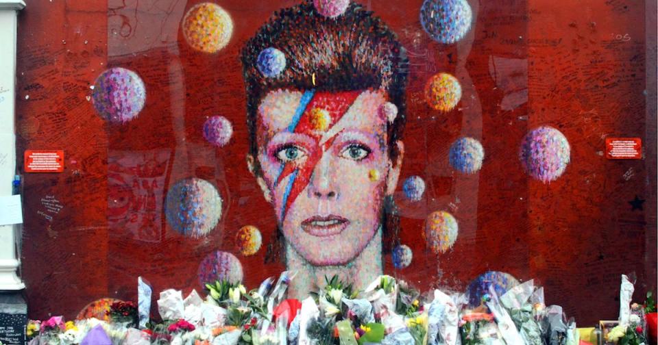 The current Bowie mural in Brixton became a shrine to the star after his death (Copyright: Johnny Armstead/REX/Shutterstock)