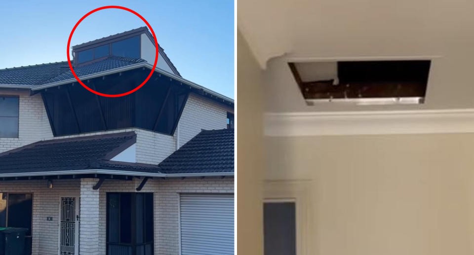 After the homeowners had no idea where the window at the top of the house was, a contractor discovered a hidden room. Source: Tiktok 