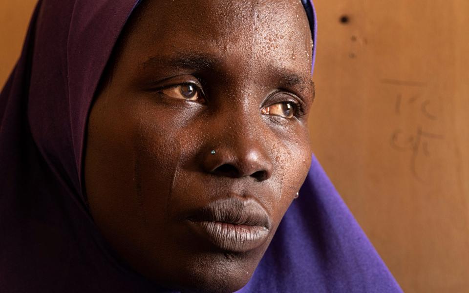 Halima Ali, 30, (not her real name) was abducted by Boko Haram when jihadists raided her village. They executed her brothers and decapitated her husband before taking her - Simon Townsley/The Telegraph