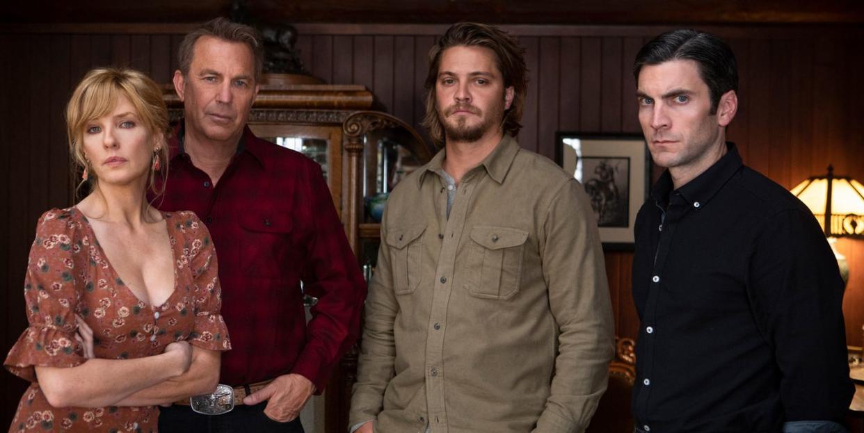 kelly reilly, kevin costner, luke grimes, wes bentley, yellowstone