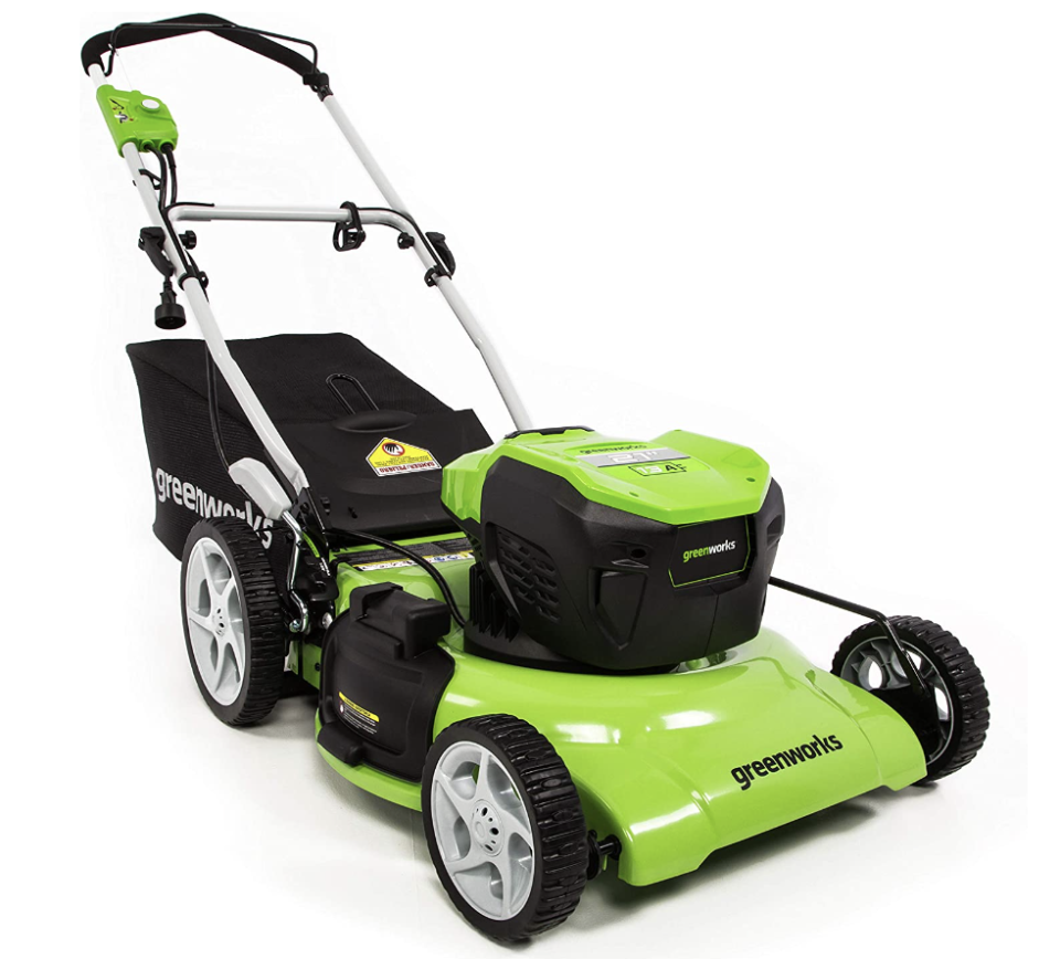 Greenworks 21-Inch 13 Amp Corded Lawn Mower (photo via Amazon)