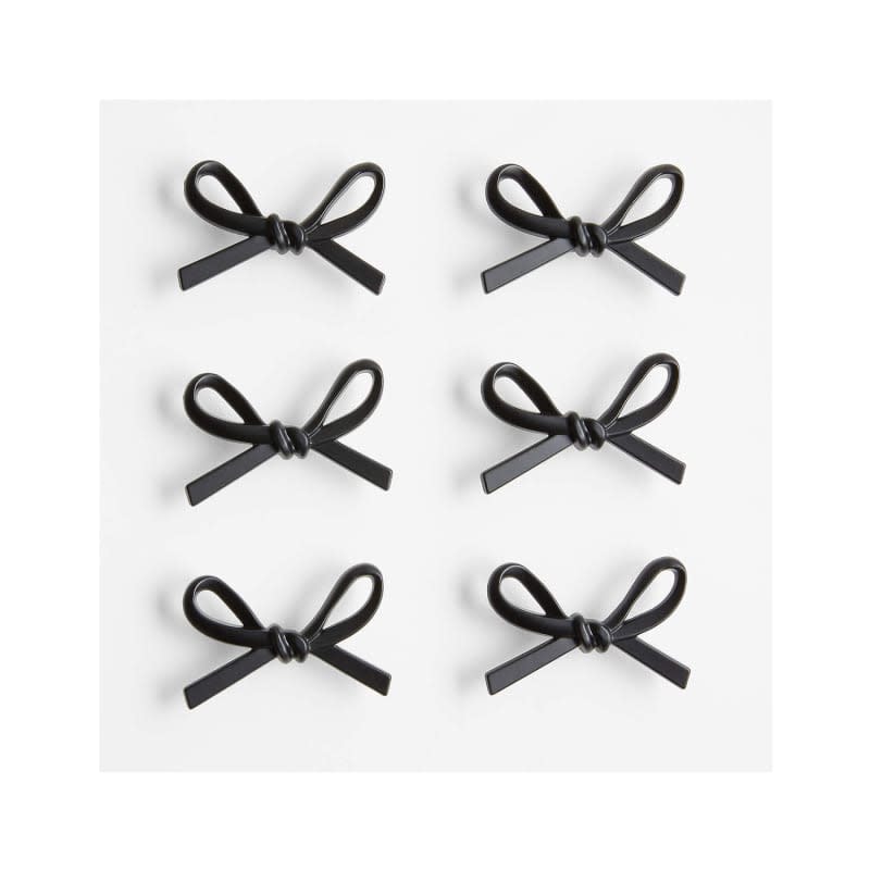 Black Bow Knobs, Set of 6