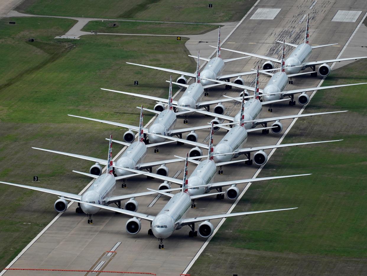 Grounded planes American Airlines