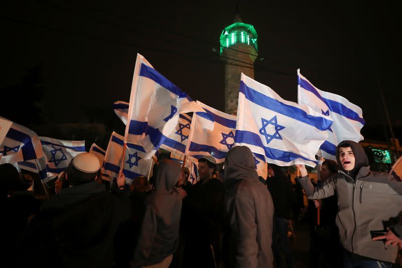 Protest following a stabbing incident in the East Jerusalem neighbourhood of Sheikh Jarrah