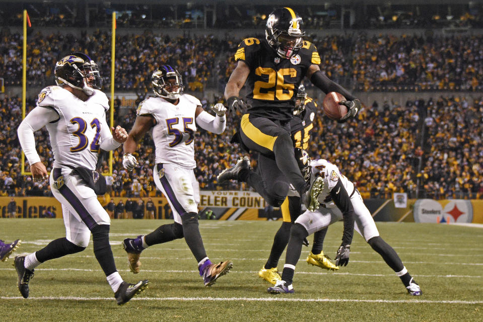 Will Le’Veon Bell’s absence from OTA’s impact his fantasy stock this fall? (AP Photo/Don Wright, File)