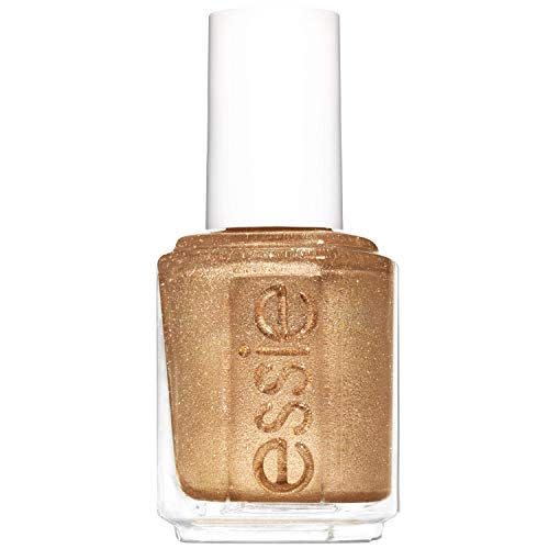 essie nail polish, summer 2020 collection, gold nail polish with ultra-fine glitter, mosaic on down, 0.46 Fl Oz