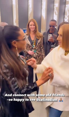 <p>Oprah Winfrey/Instagram</p> Oprah Winfrey and Celine Dion backstage at the 2024 Grammys