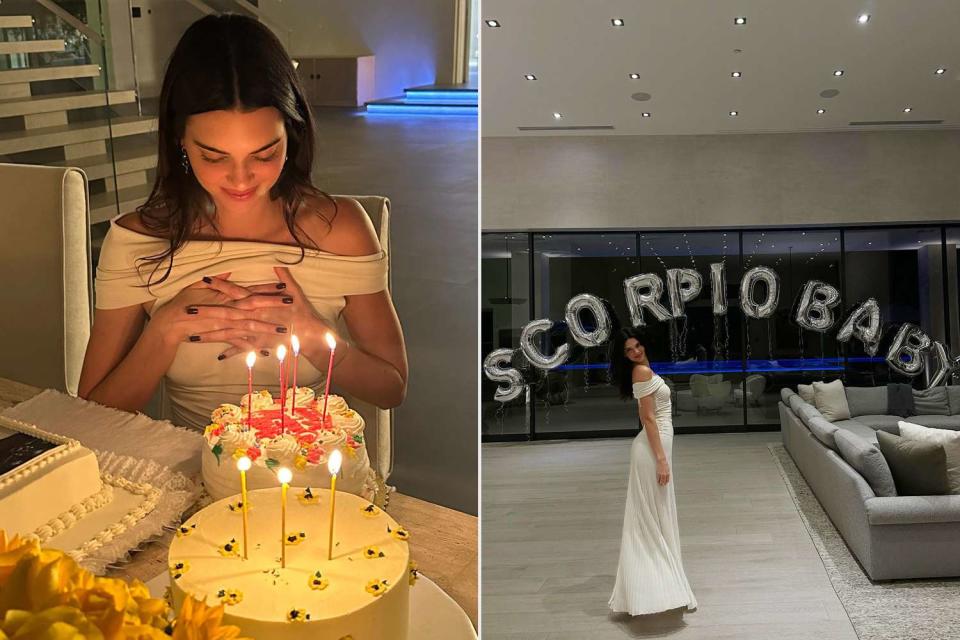 <p>Kendall Jenner/Instagram</p> Kendall Jenner celebrates her 28th birthday with cakes and balloons 