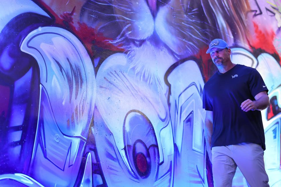 Detroit Lions head coach Dan Campbell walks through the tunnel before the game against the Washington Commanders at Ford Field on September 18, 2022.