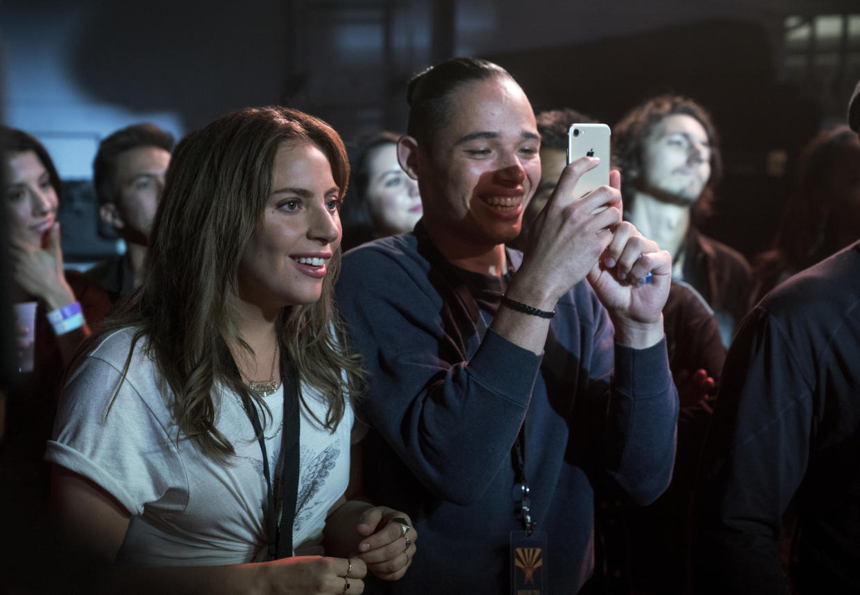 Lady Gaga and Anthony Ramos in "A Star Is Born." (Photo: Warner Bros.)