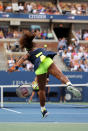 Serena Williams of the United States serves during the women's singles final match against Victoria Azarenka of Belarus on Day Fourteen of the 2012 US Open at USTA Billie Jean King National Tennis Center on September 9, 2012 in the Flushing neighborhood of the Queens borough of New York City. (Photo by Cameron Spencer/Getty Images)