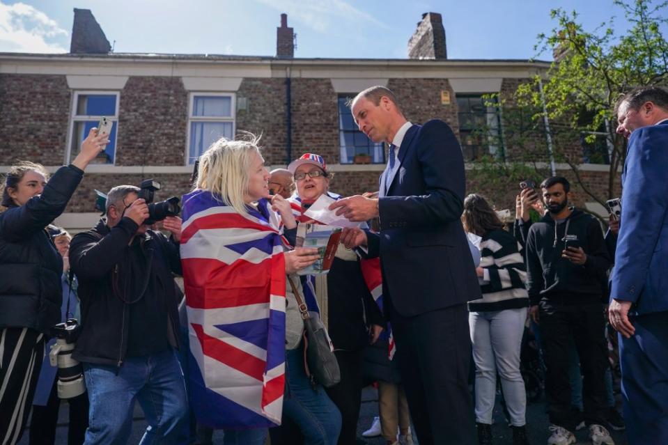 Prince Willam talked to well wishers. Getty Images