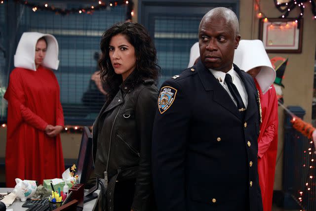 <p>Jordin Althaus/Fox/Universal Television/NBCU Photo Bank/NBCUniversal/Getty</p> Stephanie Beatriz as Rosa Diaz and Andre Braugher as Ray Holt in an episode of 'Brooklyn Nine-Nine'