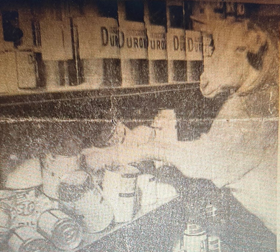 Herkie, the lawn-mowing goat that once lived and toiled at a SOHIO service station owned by Joe Helaney, was "employed" to eat the weeds in a rocky area surrounding the Stark County business late in the 1960s. But, every now and then, he was allowed into the station to engage in some inside work.