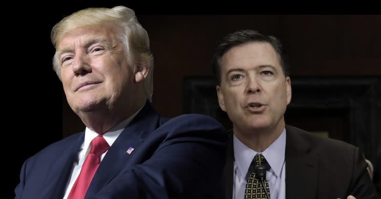 Trump and Comey. (Photo illustration: Yahoo News; photos: Susan Walsh/AP, Kevin Lamarque/Reuters)