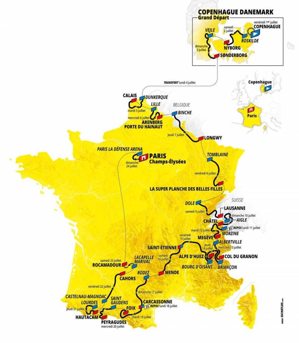 Tour de France 2022 map