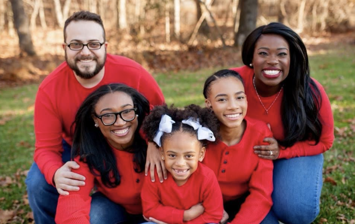 Entrepreneur Nicole Walters, her husband Josh and their three kids