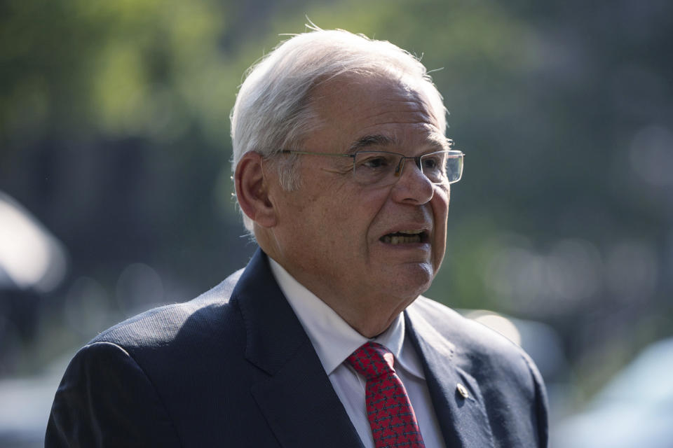 Sen. Bob Menendez, D-N.J., arrives at federal court, Tuesday, July 9, 2024, in New York. (AP Photo/Yuki Iwamura)