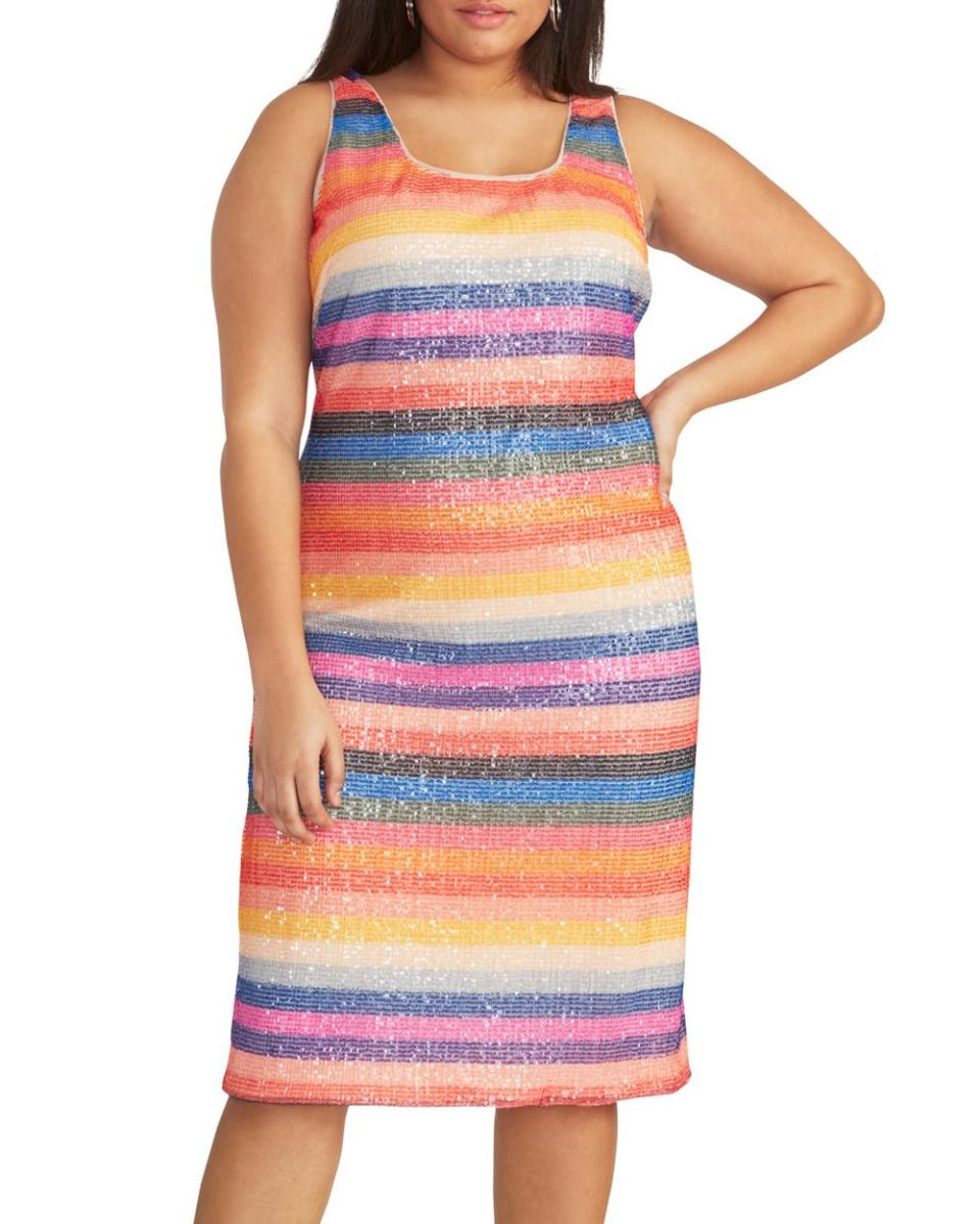 Rachel Rachel Roy Rainbow Stripe Sheath Dress