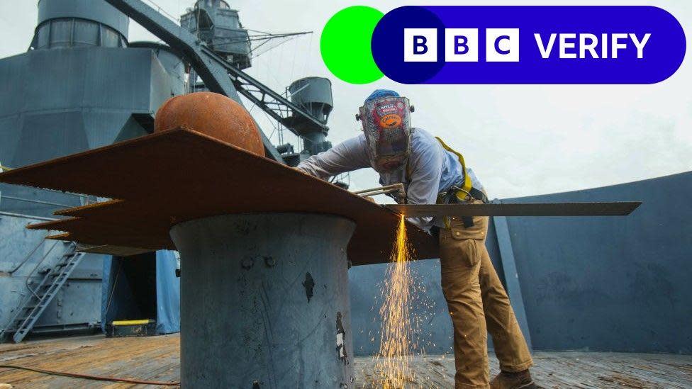 A steelworker at work in Texas