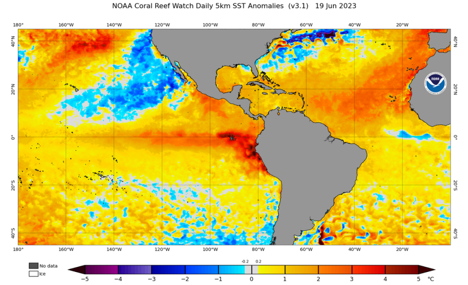 Satellite data show the tropical Atlantic ocean is almost three degrees Celsius hotter than normal, which could spark an active and early hurricane season.