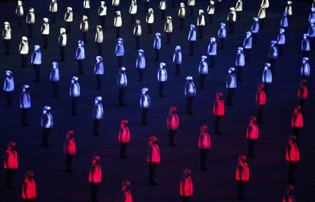 A general view shows the opening ceremony of the 2014 Sochi Winter Olympics, February 7, 2014. REUTERS/Mark Blinch