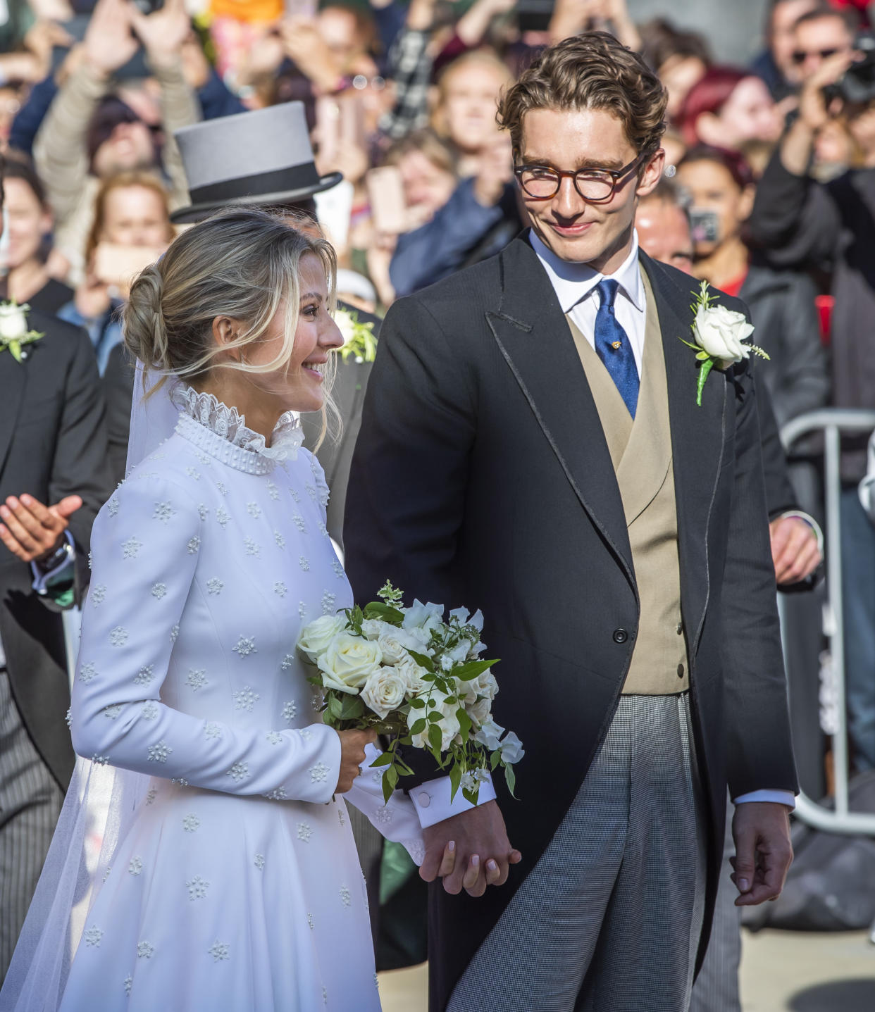 Newly married Ellie Goulding and Caspar Jopling leave York Minster after their wedding. (Photo by Danny Lawson/PA Images via Getty Images)