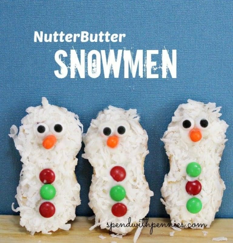 <p>Spend With Pennies</p><p>These are easy enough for the kids to help with.</p><p><strong>Get the recipe: <a href="https://www.spendwithpennies.com/nutterbutter-snowmen/" rel="nofollow noopener" target="_blank" data-ylk="slk:Nutter Butter Snowmen;elm:context_link;itc:0;sec:content-canvas" class="link ">Nutter Butter Snowmen</a></strong></p>