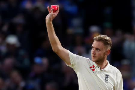 Cricket - England vs West Indies - First Test - Birmingham, Britain - August 19, 2017 England's Stuart Broad celebrates the wicket of West Indies' Shane Dowrich Action Images via Reuters/Paul Childs