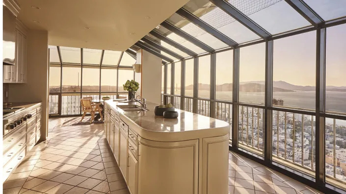 The kitchen in the north penthouse - Credit: Brad Knipstein