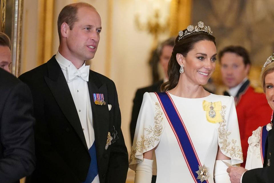 Britain's Prince William and Kate, Princess of Wales, at Buckingham Palace on Tuesday, Nov. 21, 2023.