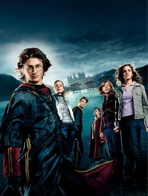 <p>Daniel Radcliffe as Harry Potter, Clemence Posey as Fleur, Robert Pattinson as Cedric, Stanislav Ianevski as Viktor, Rupert Grint as Ron and Emma Watson as Hermione in Warner Bros. Pictures' Harry Potter and the Goblet of Fire - 2005</p>