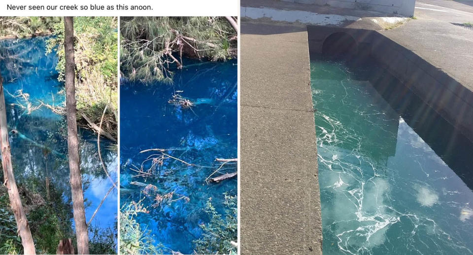 Bright blue Toongabbie Creek. 