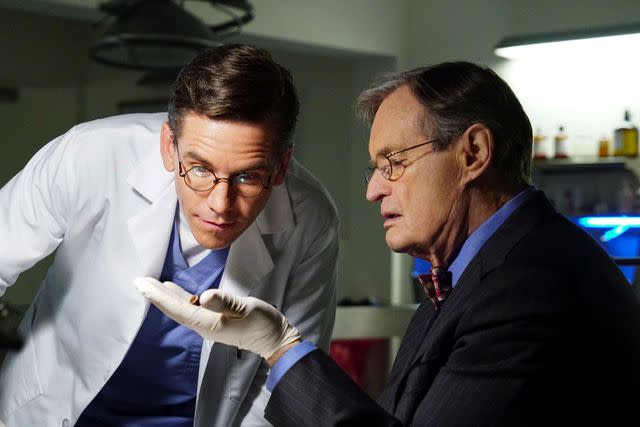 <p>Monty Brinton/CBS via Getty</p> Brian Dietzen and David McCallum on 'NCIS'