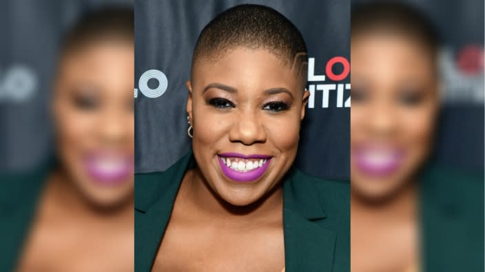 Symone Sanders, chief spokesperson for Vice President Kamala Harris. (Photo by Noam Galai/Getty Images for Global Citizen)