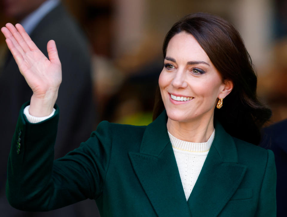 LEEDS, UNITED KINGDOM - JANUARY 31: (EMBARGOED FOR PUBLICATION IN UK NEWSPAPERS UNTIL 24 HOURS AFTER CREATE DATE AND TIME) Catherine, Princess of Wales visits Kirkgate Market on January 31, 2023 in Leeds, England. The Princess's visit coincides with the launch of her new 'Shaping Us' campaign to raise awareness of the unique importance of early childhood. (Photo by Max Mumby/Indigo/Getty Images)