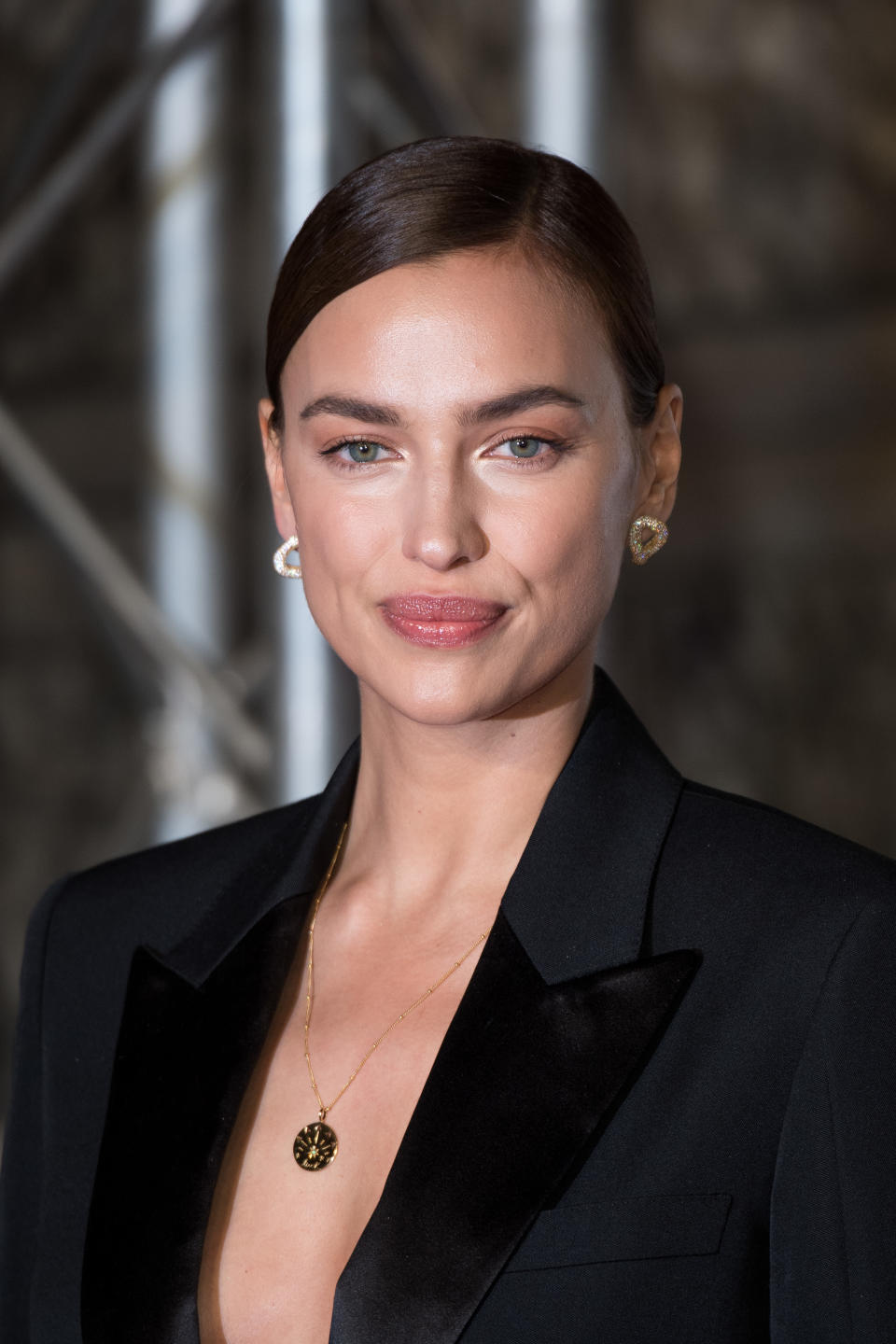 Close-up of Irina in a suit jacket