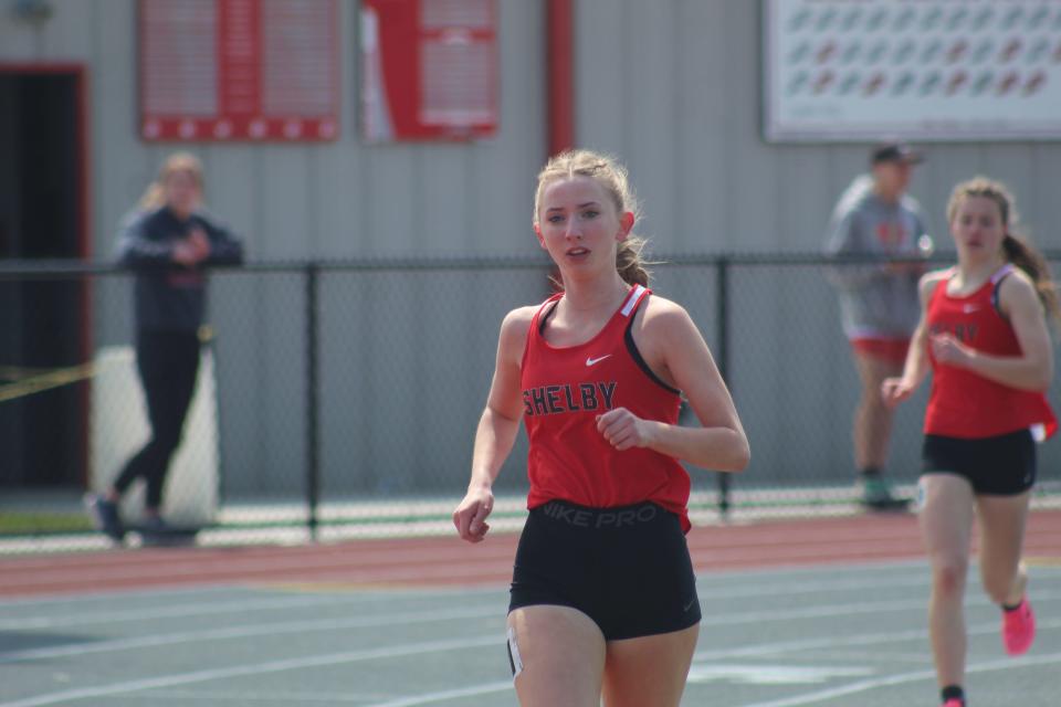 Shelby's Kailyn Schwall in the 1600 meters.